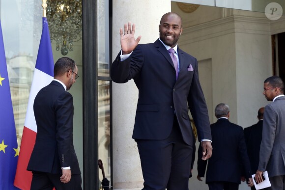 Teddy Riner - François Hollande reçoit sa Majesté Mohammed VI, Roi du Maroc au palais de l'Elysée à Paris pour un déjeuner le 2 mai 2017. © Stéphane Lemouton / Bestimage