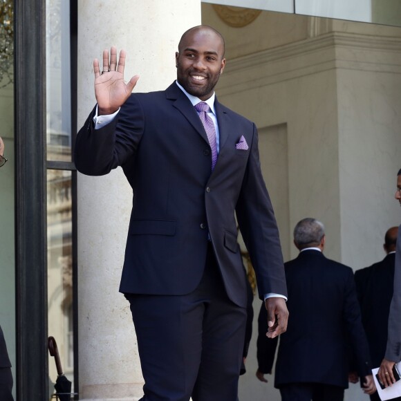 Teddy Riner - François Hollande reçoit sa Majesté Mohammed VI, Roi du Maroc au palais de l'Elysée à Paris pour un déjeuner le 2 mai 2017. © Stéphane Lemouton / Bestimage