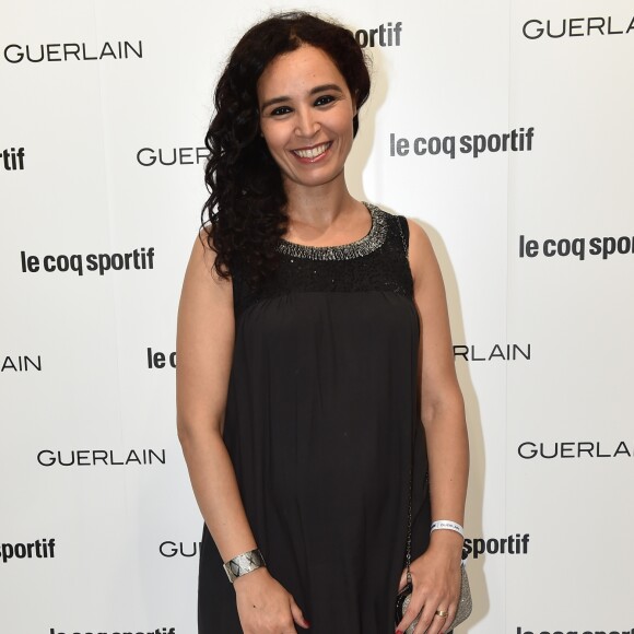 Semi-exclusif - Aïda Touihri enceinte - Le coq sportif et Guerlain organisent une soirée pour célébrer le lancement de leur collaboration, au flagship le coq sportif boulevard Saint-Germain à Paris, France, le 31 mai 2017. © Rachid Bellak/Bestimage