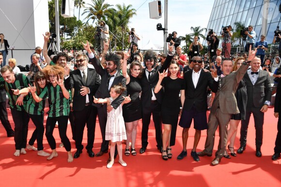 Esther Corvez-Beaudoin, Mat Bastard, Alexis Ducord et toute l'équipe de Zombillénium à Cannes, le 24 mai 2017.