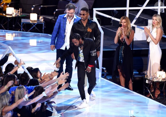 Kendrick Lamar, lauréat du prix du Clip de l'Année (chanson "HUMBLE.") - MTV Video Music Awards 2017 au Forum à Inglewood, le 27 août 2017.