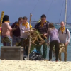 Equipe jaune lors de l'épreuve de confort - "Koh-Lanta Fidji", le 1er septembre 2017 sur TF1.