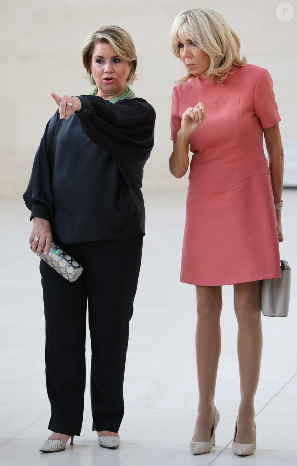 Maria Teresa de Luxembourg, la grande-duchesse de Luxembourg, Brigitte Macron (Trogneux) - Visite du musée d'art moderne Grand-Duc Jean (MUDAM) à Luxembourg, le 29 août 2017.