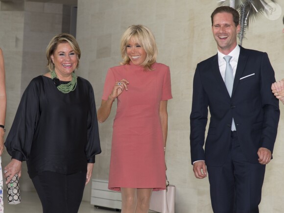 Maria Teresa de Luxembourg, la grande-duchesse de Luxembourg, Brigitte Macron (Trogneux), Gauthier Destenay (le mari de X. Bettel, le premier ministre du Luxembourg) - Visite du musée d'art moderne Grand-Duc Jean (MUDAM) à Luxembourg, le 29 août 2017. © Pierre Perusseau/Bestimage