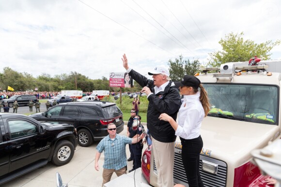 Le président Donald J. Trump et son épouse Melania Trump à Corpus Christi, au Texas. Le 29 août 2017.