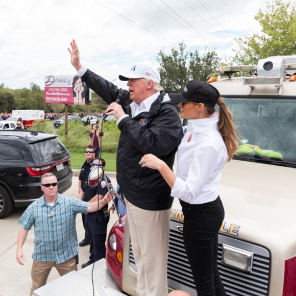 Le président Donald J. Trump et son épouse Melania Trump à Corpus Christi, au Texas. Le 29 août 2017.