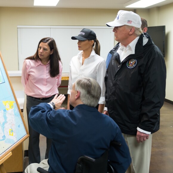 Le président Donald J. Trump et son épouse Melania Trump à Corpus Christi, au Texas. Le 29 août 2017.