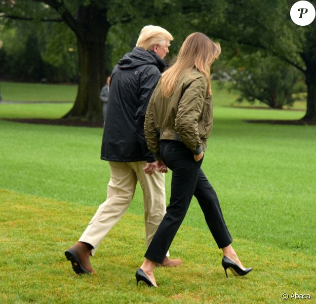 Le président Donald Trump et son épouse Melania Trump se rendent à Corpus Christi, au Texas. Washington, D.C., le 29 août 2017.