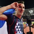 Le Français Pierre-Ambroise Bosse champion du monde du 800m lors des Championnats du monde d'athlétisme 2017 au stade olympique de Londres, le 8 août 2017.