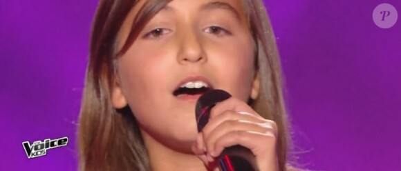 Lara dans "The Voice Kids 4" (TF1), numéro diffusé le 9 septembre 2017.