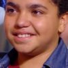 Valentin en larmes après sa prestation dans "The Voice Kids 4" (TF1), numéro diffusé le 9 septembre 2017.