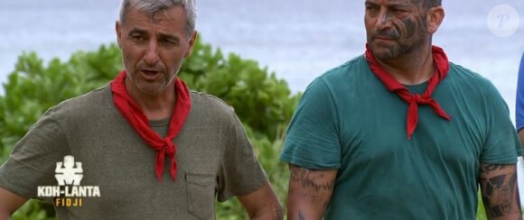 Manu et Fabian dans "Koh-Lanta Fidji", sur TF1 le 8 septembre 2017.
