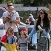 Exclusif - Megan Fox et son mari Brian Austin Green sont allés déjeuner avec leurs enfants Noah, Journey et Bodhi au restaurant Nobu à Malibu, le 22 mai 2017