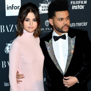 Selena Gomez et The Weeknd assistent à la soirée "Harper's Bazaar Icons by Carine Roitfeld" organisée au Plaza Hotel de New York, le 8 septembre 2017.