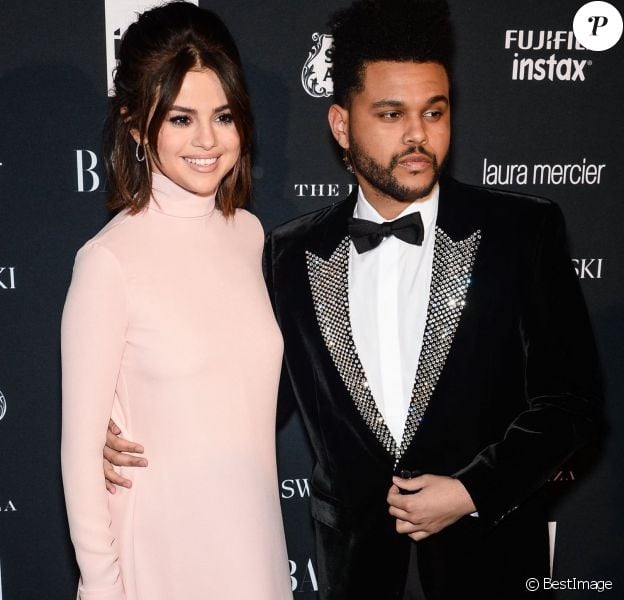 Selena Gomez et son compagnon The Weeknd lors de la soirée "ICONS By C. Roitfeld" à New York le 8 septembre 2017.