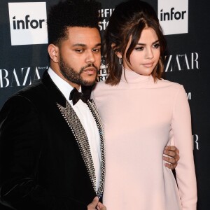 Selena Gomez et son compagnon The Weeknd lors de la soirée "ICONS By C. Roitfeld" à New York le 8 septembre 2017.