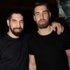 Exclusif - Nikola Karabatic et son frère Lukas Karabatic - Les Experts fêtent leur 6ème titre de champions du monde de handball au club Matignon à Paris le 30 janvier 2017. © Rachid Bellak/Bestimage