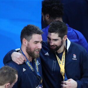 Nikola Karabatic et son frère Luka lors du match de finale du mondial de handball, France - Norvège à l'AccorHotels Arena à Paris, France, le 29 janvier 2017. L'équipe de France décroche son 6ème titre mondial. © Cyril Moreau/Bestimage