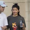 Exclusif - Kylie Jenner avec un ami dans les rues Calabasas, le 12 septembre 2017, quelques jours avant l'annonce de sa grossesse.