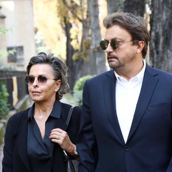 Henri Leconte et sa compagne Maria Dowlatshahi - Obsèques de Liliane Bettencourt en l'église Saint-Pierre de Neuilly-sur-Seine le 26 septembre 2017.