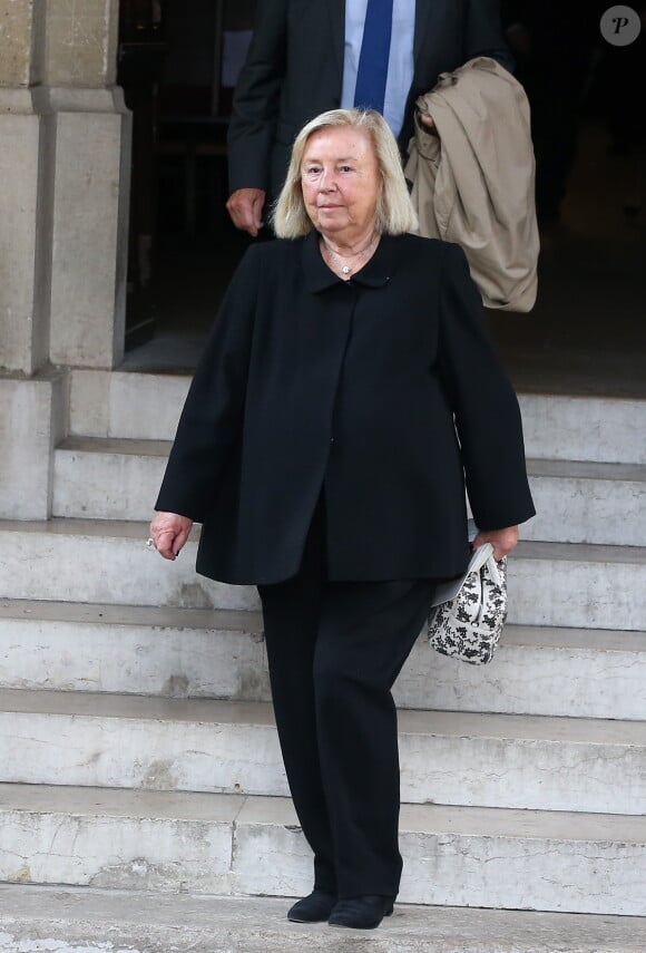 Maryvonne Pinault - Sorties des obsèques de Liliane Bettencourt en l'église Saint-Pierre de Neuilly-sur-Seine le 26 septembre 2017.