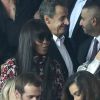 Naomi Campbell et Nicolas Sarkozy assistent au match de Champions League "PSG - Bayern Munich (3-0)" au Parc des Princes à Paris, le 27 septembre 2017. © Cyril Moreau/Bestimage