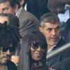 Naomi Campbell et Lenny Kravitz assistent au match de Champions League "PSG - Bayern Munich (3-0)" au Parc des Princes à Paris, le 27 septembre 2017. © Cyril Moreau/Bestimage