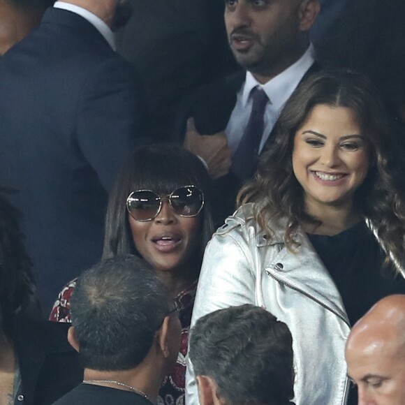 Nicolas Sarkozy, Naomi Campbell et Lenny Kravitz assistent au match de Champions League "PSG - Bayern Munich (3-0)" au Parc des Princes à Paris, le 27 septembre 2017. © Cyril Moreau/Bestimage