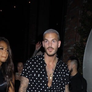 M. Pokora et sa compagne Christina Milian fêtent leurs anniversaires respectifs avec leurs amis au restaurant "Beauty & Essex" à Los Angeles le 26 septembre 2017.