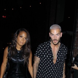 M. Pokora et sa compagne Christina Milian fêtent leurs anniversaires respectifs avec leurs amis au restaurant "Beauty & Essex" à Los Angeles le 26 septembre 2017.