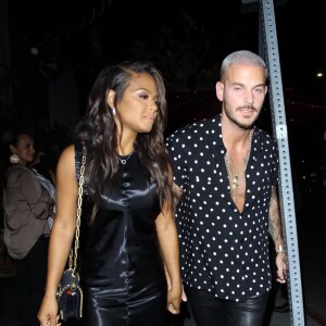 M. Pokora et sa compagne Christina Milian fêtent leurs anniversaires respectifs avec leurs amis au restaurant "Beauty & Essex" à Los Angeles le 26 septembre 2017.