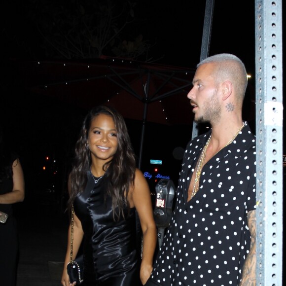 M. Pokora et sa compagne Christina Milian fêtent leurs anniversaires respectifs avec leurs amis au restaurant "Beauty & Essex" à Los Angeles le 26 septembre 2017.