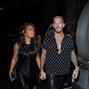 M. Pokora et sa compagne Christina Milian fêtent leurs anniversaires respectifs avec leurs amis au restaurant "Beauty & Essex" à Los Angeles le 26 septembre 2017.