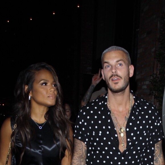 M. Pokora et sa compagne Christina Milian fêtent leurs anniversaires respectifs avec leurs amis au restaurant "Beauty & Essex" à Los Angeles le 26 septembre 2017.