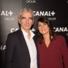 Raymond Domenech et sa compagne Estelle Denis - Soirée des animateurs du Groupe Canal+ au Manko à Paris. Le 3 février 2016.