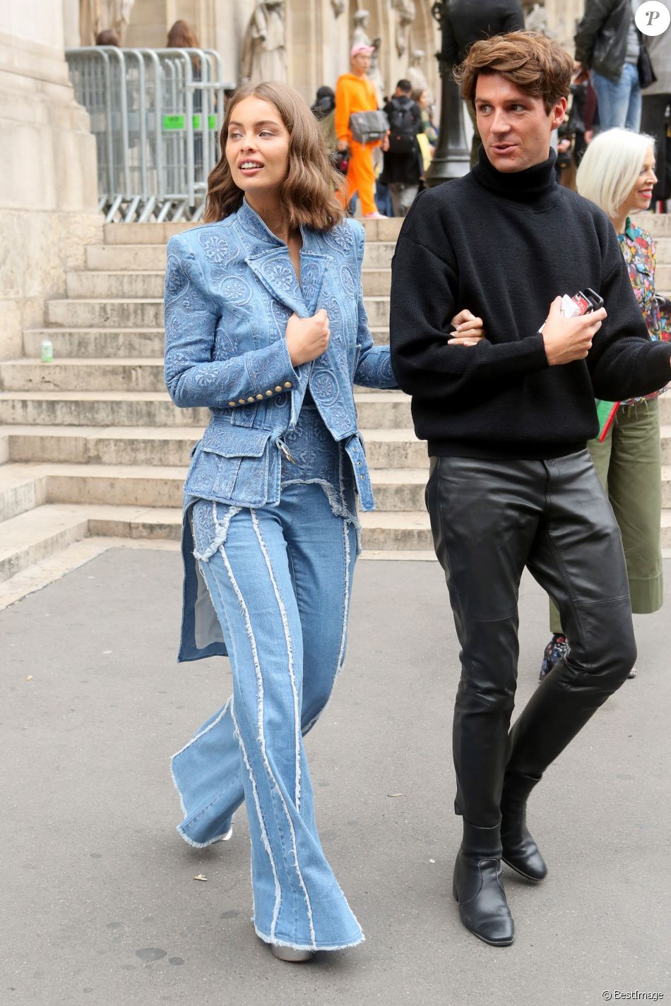 Marie-Ange Casta à l'issue du défilé de mode printemps-été 2018 Balmain