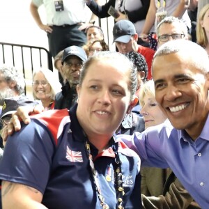 Barack Obama et le prince Harry dans les tribunes des Invictus Games à Toronto, le 29 septembre 2017.