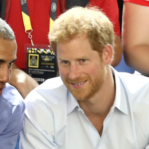 Barack Obama et le prince Harry dans les tribunes des Invictus Games à Toronto, le 29 septembre 2017.