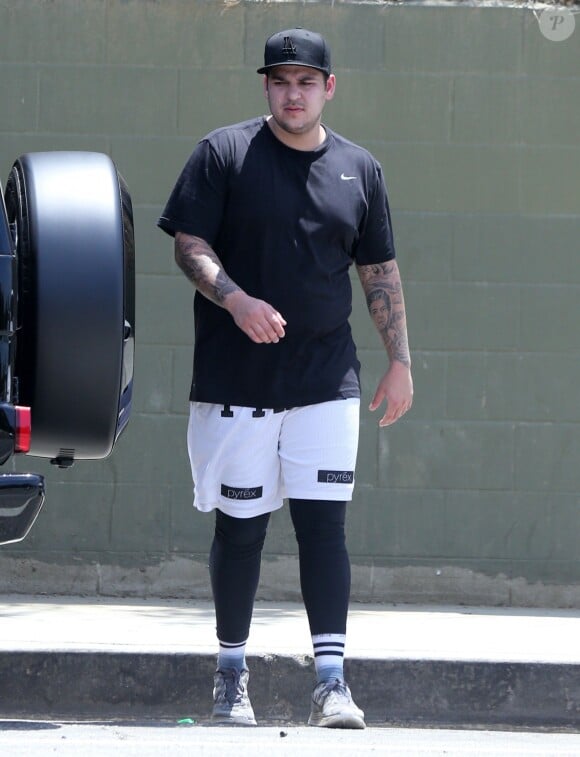 Exclusif - Rob Kardashian fait du sport à Culver City, le 15 mai 2013.