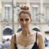 Exclusif - Céline Dion quitte l'hôtel Royal Monceau et se rend dans les salons de la boutique "Schiaparelli" sur la place Vendôme à Paris le 1er aout 2017.