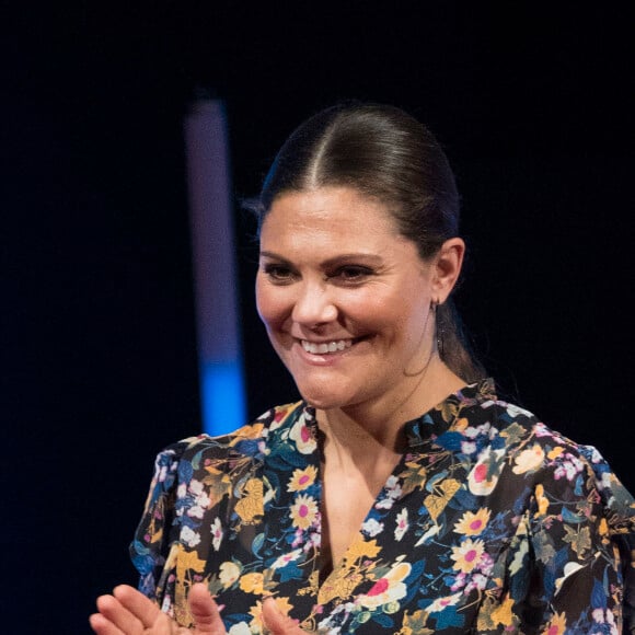 La princesse Victoria de Suède lors de la remise du Junior Water Prize dans le cadre de la Semaine de l'Eau à Stockholm le 29 août 2017.