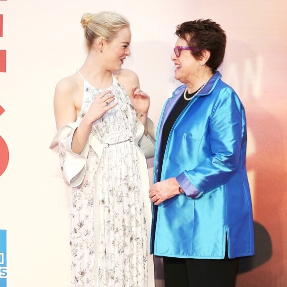 Emma Stone et Billie Jean King - Projection du film "Battle of the Sexes" au BFI London Film Festival à Londres. Le 7 octobre 2017.