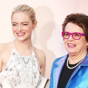 Emma Stone et Billie Jean King - Projection du film "Battle of the Sexes" au BFI London Film Festival à Londres. Le 7 octobre 2017.