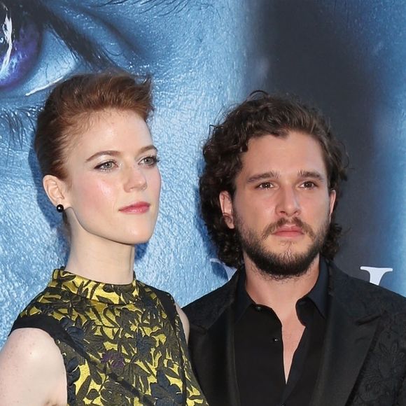 Rose Leslie, Kit Harington lors de la première de la saison 7 de 'Game of Thrones' au Disney Concert Hall à Los Angeles, le 12 juillet 2017.