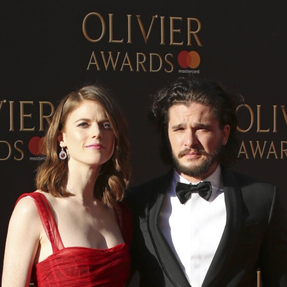 Rose Leslie et son mari Kit Harrington - Photocall des "Olivier Awards 2017" au Royal Albert Hall à Londres. Le 9 avril 2017