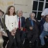 Jean-Pierre Marielle, Francoise Vidal (femme de Jean Rochefort), Jean-Paul Belmondo, Michel Galabru, Gérard Hernandez - Soirée du cinquième anniversaire du musée Paul Belmondo à Boulogne-Billancourt le 13 avril 2015.