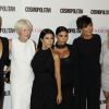 Kris Jenner entourée de ses filles Khloé Kardashian, Kourtney Kardashian, Kim Kardashian, enceinte, Kylie Jenner et de Joanna Coles, rédactrice en chef de Cosmopolitan à la soirée du 50ème anniversaire de la revue féminine ‘Cosmopolitan' au Ysabel à West Hollywood, le 12 octobre 2015
