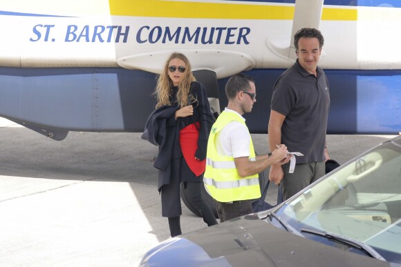 Olivier Sarkozy et sa femme Mary-Kate Olsen - Ashley et Mary-Kate Olsen quittent Saint-Barthélemy après avoir passé quelques jours de vacances à Saint-Barthélemy le 8 janvier 2017 