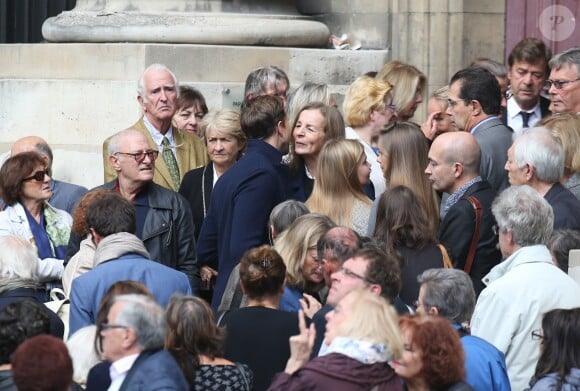 Françoise Vidal lors des obsèques de Jean Rochefort en l'église Saint-Thomas d'Aquin à Paris, le 13 octobre 2017