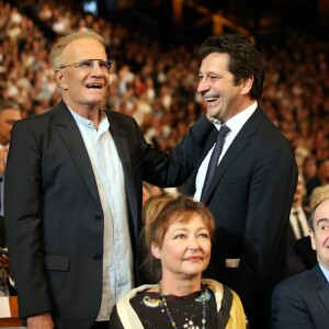 Christophe Lambert, Laurent Gerra - Cérémonie d'ouverture du Festival Lumière 2017 au cours de laquelle Eddy Mitchell a reçu un hommage à Lyon, le 14 Octobre 2017 © Dominique Jacovides/Bestimage  Opening Ceremony of the Festival Lumière 2017 during which Eddy Mitchell received a tribute to Lyon, October 14, 201714/10/2017 - Lyon